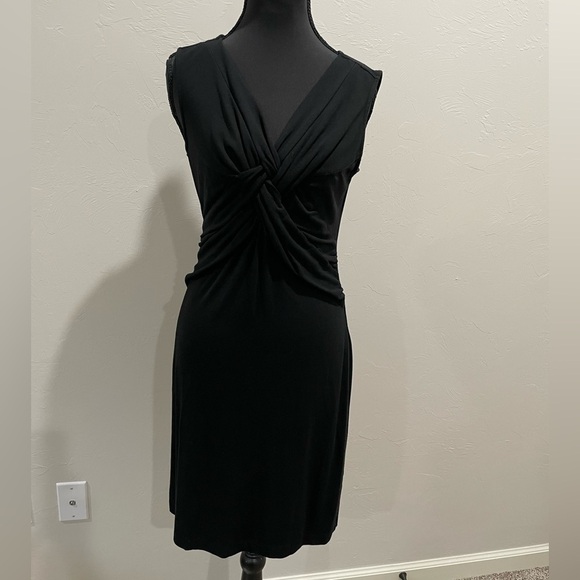 Ann Taylor Dresses & Skirts - Ann Taylor Petite braided black v neck dress small